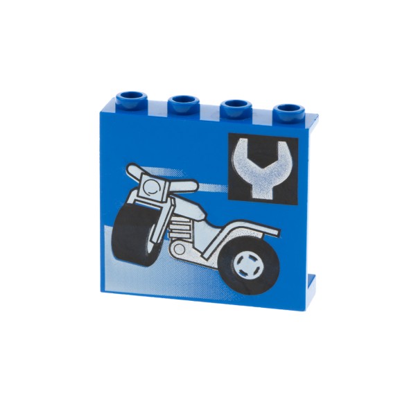 1x Lego Panele 1x4x3 blau Noppe leer Werkstatt Motorrad Werkzeug 6426 4215bpx26
