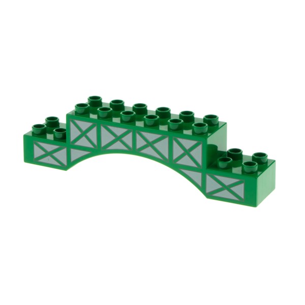 1x Lego Duplo Bogenstein 2x10x2 grün Gitter Gerüst Brücke 4507957 51704pb02