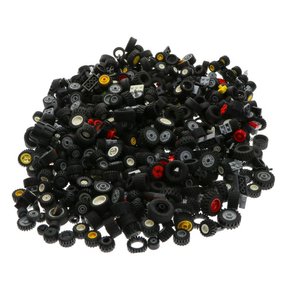 2,01 kg Lego Räder Reifen Felgen schwarz Auto Rad Achsen verschiedene Größen