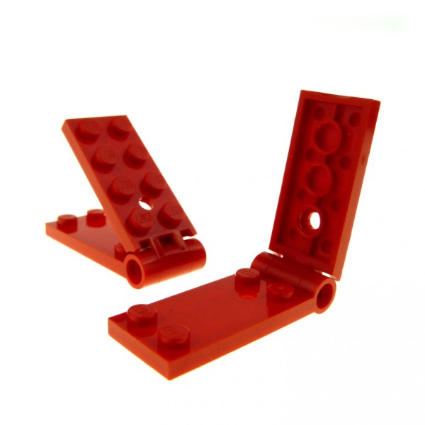 5 LEGO 2x Scharniere 3149 Gelenk Platte Hinge Klappscharnier Rot Brick
