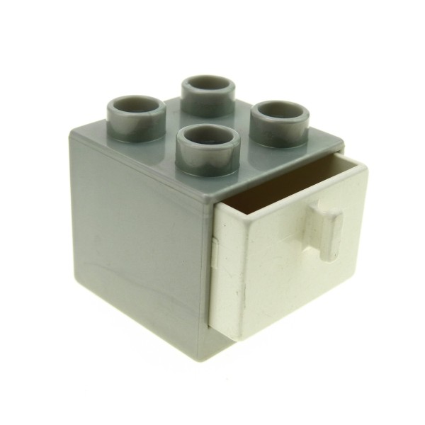 1x Lego Duplo Möbel Schrank 2x2 perl silber grau Schublade 4891 4193161 4890