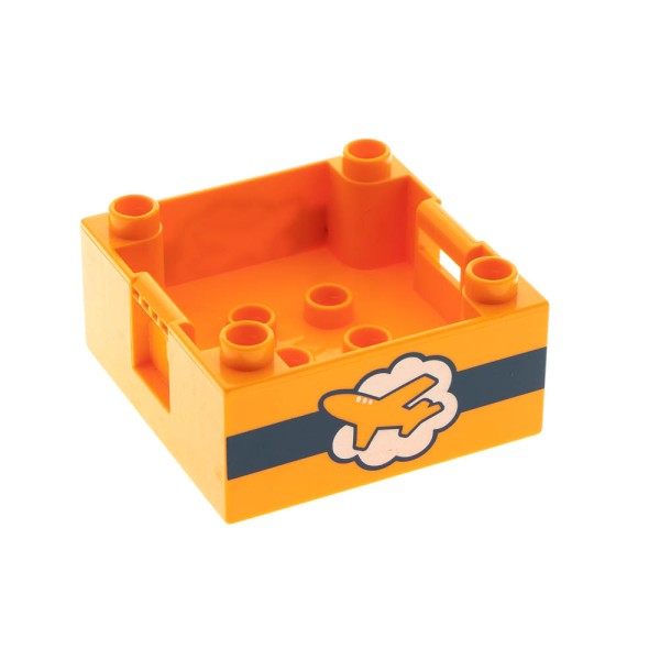 1x Lego Duplo Kiste 4x4 orange Flugzeug Container Box 5595 4526465 47423pb11