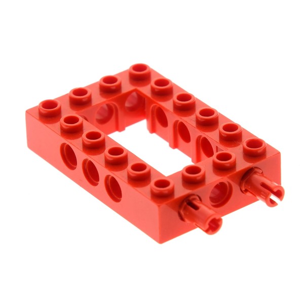1x Lego Technic Bau Rahmen rot 4x6 Lochstein 2 fixierten Pins 4657 32531c01