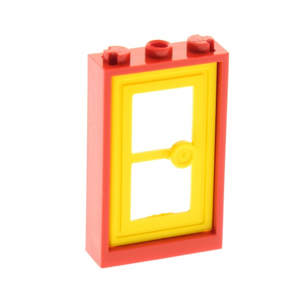 1x Lego Tür Rahmen rot 1x3x4 Tür Blatt gelb Zarge Haus 7930 3579