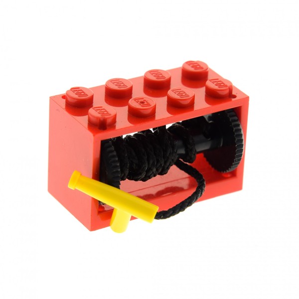 1x Lego Seilwinde rot 2x4x2 Seil schwarz Schlauch Düse gelb Feuerwehr 4209c07