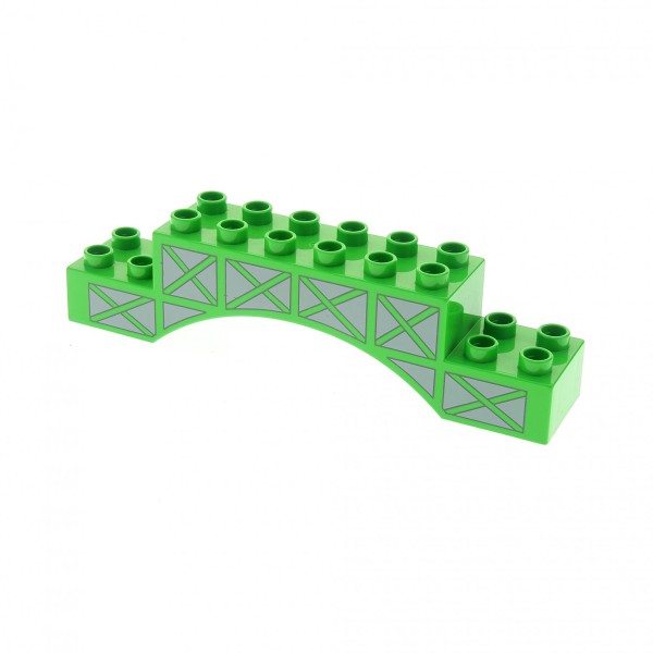 1x Lego Duplo Tor Bogen Stein hell grün 2x10x2 Gitter Gerüst Brücke 51704pb02