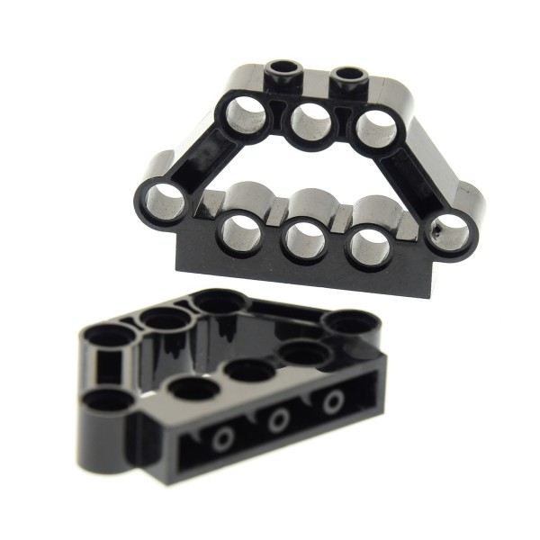 2x Lego Technic Bau Rahmen Stein schwarz 1x5x3 Verbinder Lochstein 4141810 32333