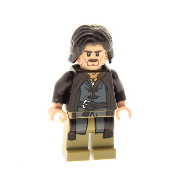 1 x Lego System Figur Mann Aragorn dunkel braun Der Hobbit Der Herr der Ringe Lord of the Rings 9472 79008 9474 973pb1139c01 lor017
