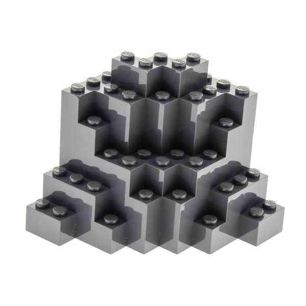 1x Lego Felsen Panele 8x8x6 symmetrisch neu-dunkel grau Berg Stein 6138752 23996
