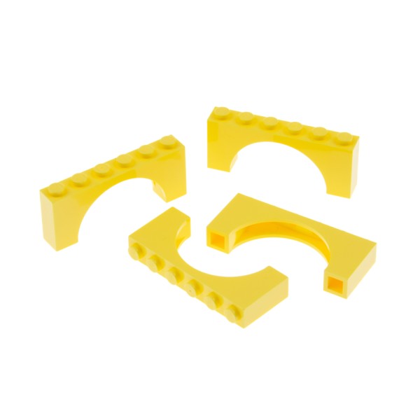 4x Lego Bogenstein 1x6x2 bright hell gelb Tor rund Brücke 6278430 12939 15254