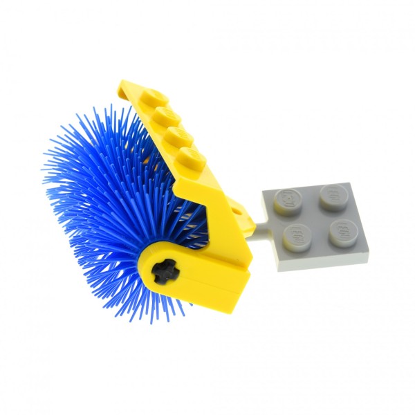 1 x Lego System Wasch Bürste für Kehrmaschine gelb blau Halter mit Kugel Gelenk Stein Straßen Reinigung 2473 2578a