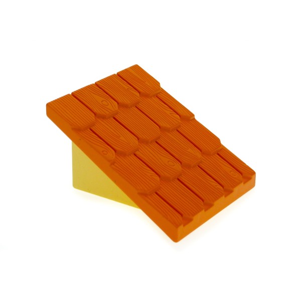 1 x Lego Duplo Dach orange 30° 4 x 4 Base Wand bright hell gelb Element breit klein für Puppenhaus Bob der Baumeister 3283 3288 3297 4860c02