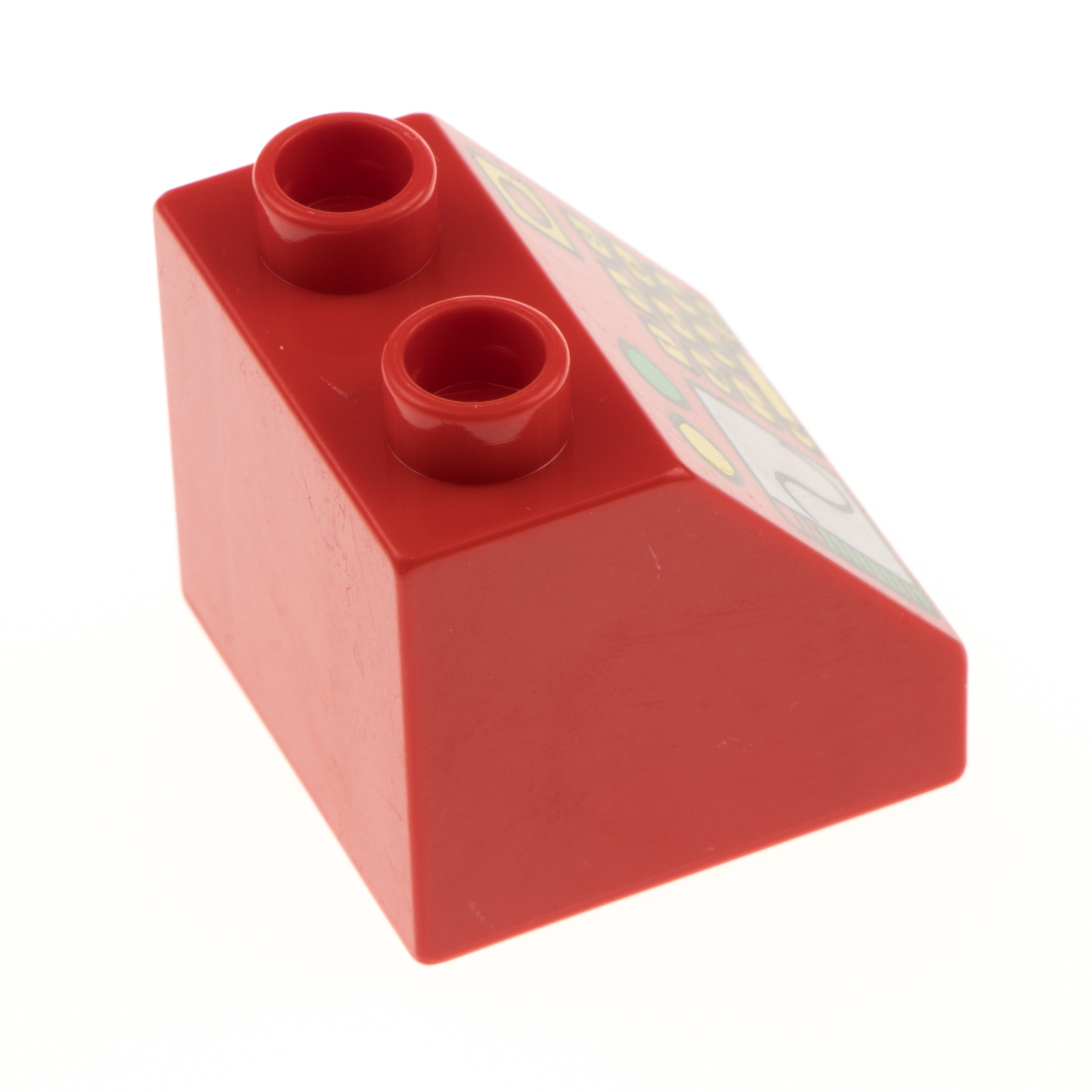 1x Lego Duplo Dach Stein 2x2x1 rot bedruckt Kontroll Anzeige Joystick 6474pb20