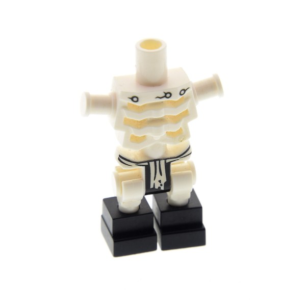 1 x Lego System Figur Torso Oberkörper Beine Ninjago Skelett weiss Lendenschutz schwarz weiß Fuß Füsse 2509 njo028 njo022 4602970 93062c01 4612347 93060pb03