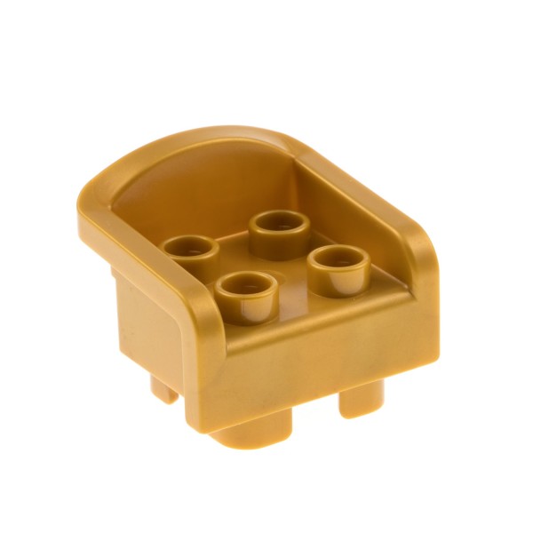 1x Lego Duplo Möbel Stuhl perl gold Armlehne Figur Zubehör Sessel 4611636 6477