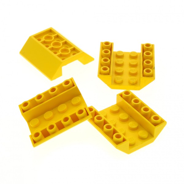4x Lego Dachstein 45° 4x4x1 invertiert gelb Rumpf Keil schräg Stein 4258394 4854