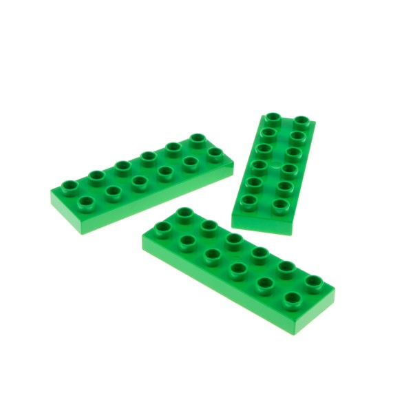3x Lego Duplo Bau Platte 2x6 hell grün Grundplatte Stein Haus 4647944 98233