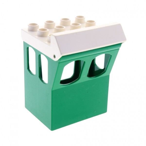 1x Lego Duplo Kabine Schiff B-Ware abgenutzt grün 3x4 Dach weiß Boot 2200 2199