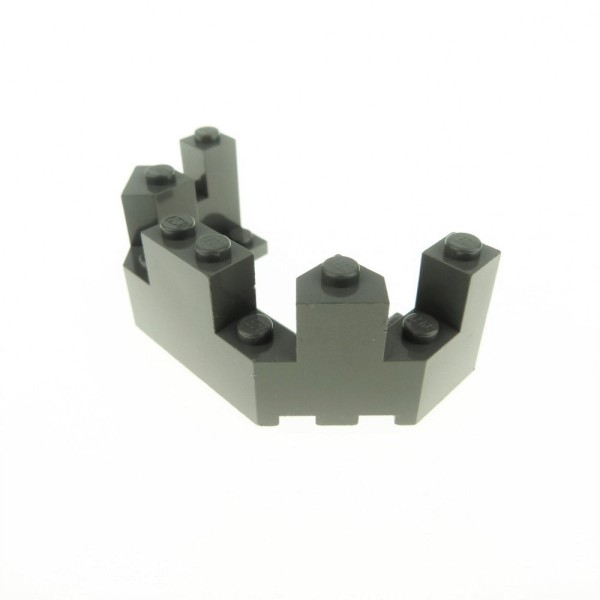 1x Lego Burg Zinne 4x8x2 1/3 alt-dunkel grau Mauer Ecke Turm Stein 606627 6066