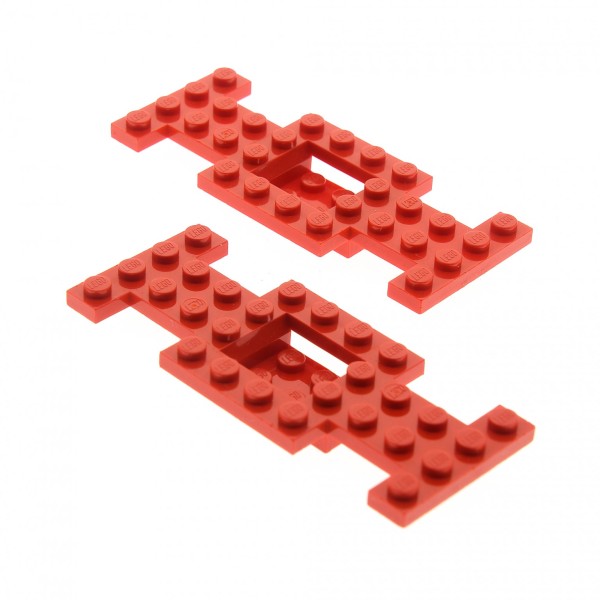 2x Lego Fahrgestell rot 4x10x2/3 LKW Unterbau Platte Chassis 4188423 4212b