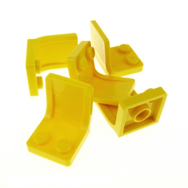 5x Lego Sitz 2x2x2 gelb Stuhl Lehne Eisenbahn Stühle Auto Flugzeug Cafe 4079a