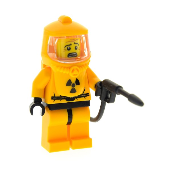 1x Lego Figur Minifiguren Hazmat Guy Mann Schutzanzug orange 93225 col061