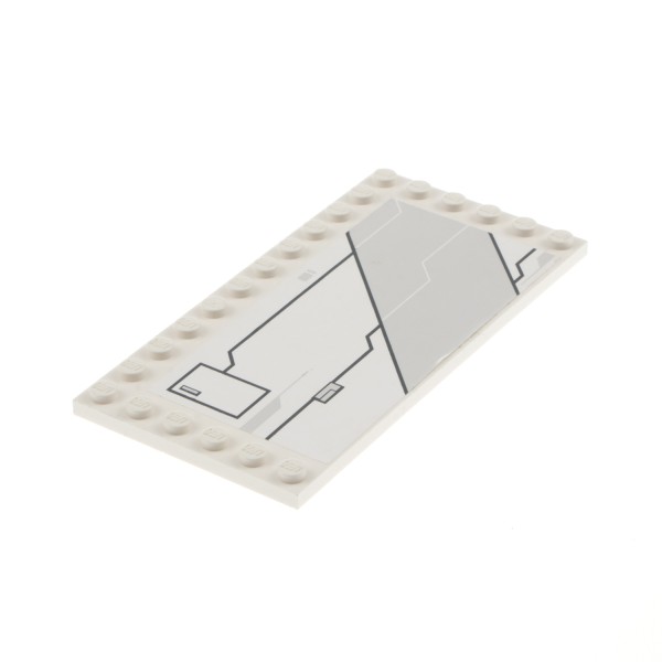 1x Lego Bau Platte 6x12 weiß Fliese rechts Sticker Star Wars Set 7931 6178pb011R
