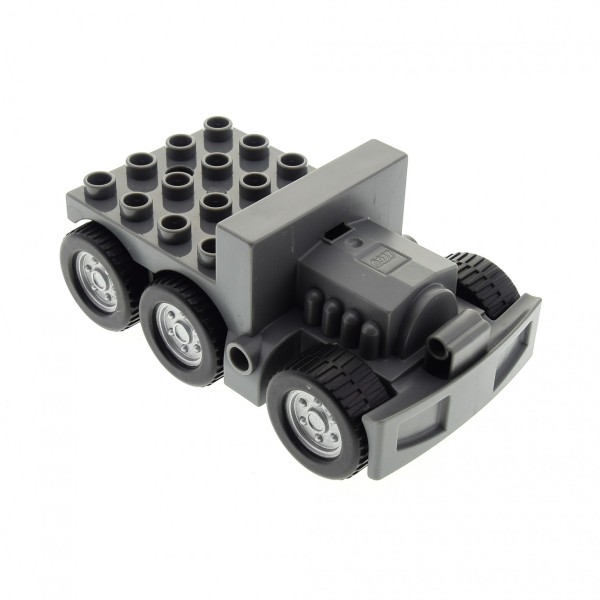 1x Lego Duplo Fahrzeug LKW Chassis neu-dunkel grau Fahrgestell 4228456 1326c01