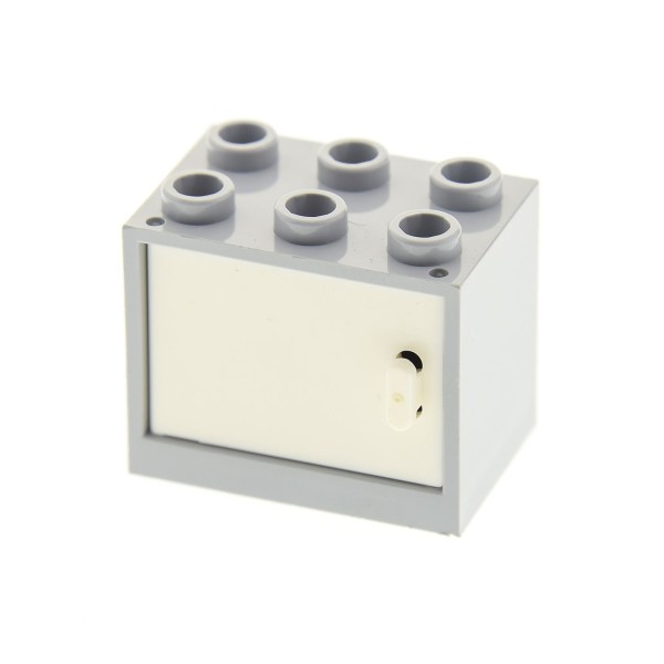 1 x Lego System Schrank orange neu-dunkel grau 2 x 3 x 2 Tür Kiste Noppen voll 4