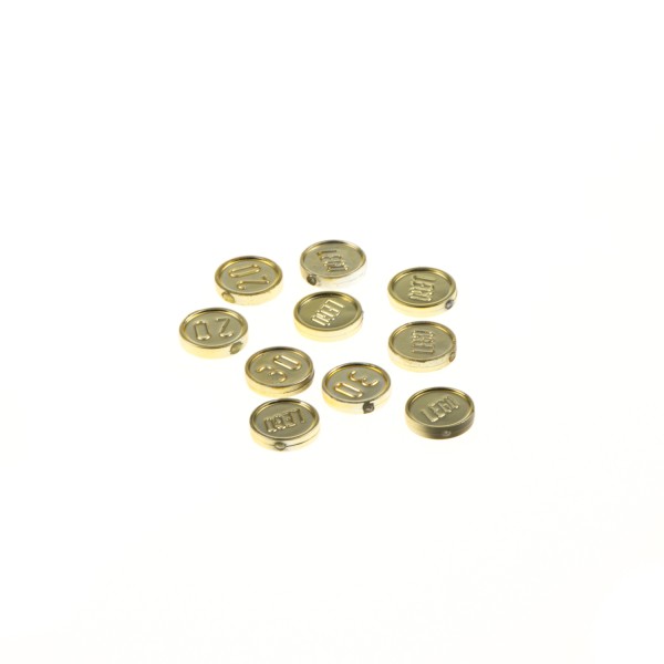 10x Lego Figuren Zubehör Münzen gold Geld 70501 97053 zufällig gemischt
