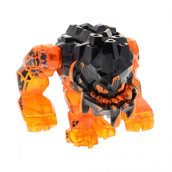 1 x Lego System Figur Power Miners transparent orange schwarz Felsen Stein ohne Flammen Lava Rock Monster Eruptorr gross 8191 pm029*