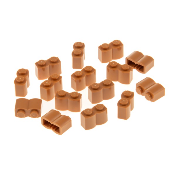 15x Lego Bau Stein modifiziert 1x2x1 hell nougat Palisade Holz Profil 30136