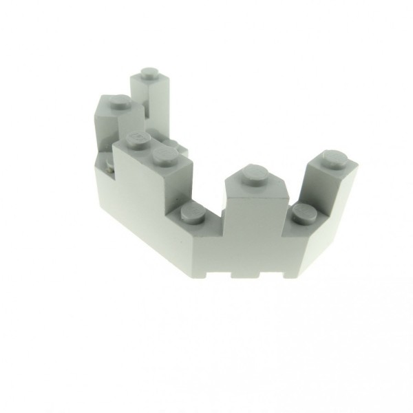 1x Lego Burg Zinne 4x8x2 1/3 alt-hell grau Mauer Ecke Turm Stein 606602 6066