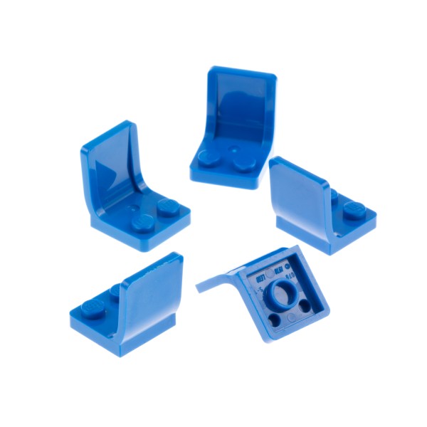 5x Lego Sitz Stuhl blau 2x2 Auto Flugzeug Stühle mit Lehne und Vertiefung 4079b
