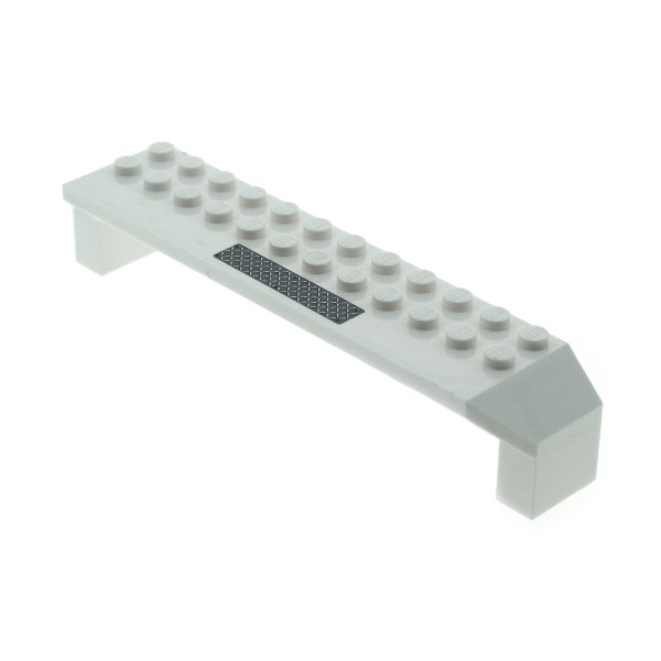 1x Lego System Stütze weiß 2x14x2 1/3 mit Sticker Aufkleber Gitter 30296pb03