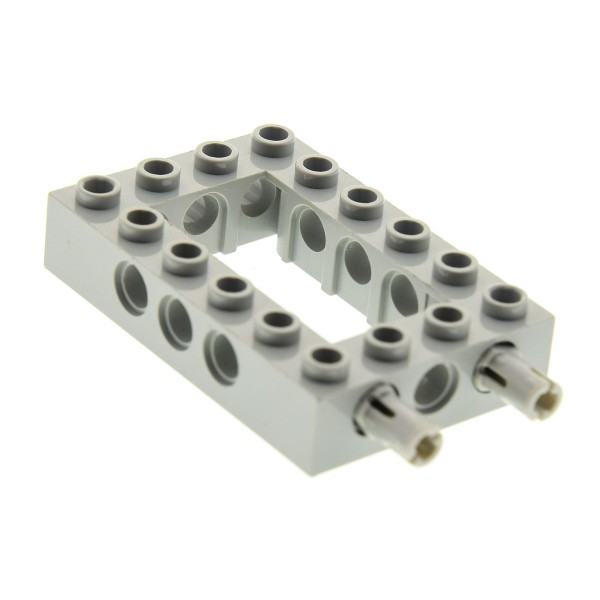 1x Lego Technic Rahmen Loch Stein alt-hell grau 4x6 2 fixierten Pins 32531c01