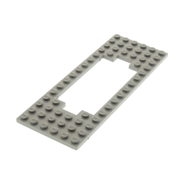 1x Lego Zug Bau Platte 6x16 alt-hell grau Motor Ausschnitt schmal 112 113 3058a