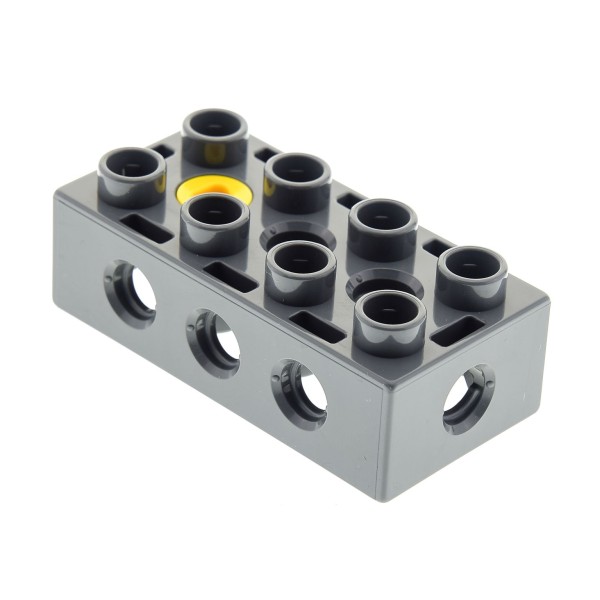 1x Lego Duplo Toolo Stein 2x4 neu-dunkel grau Schraube gelb 4220944 31184c01