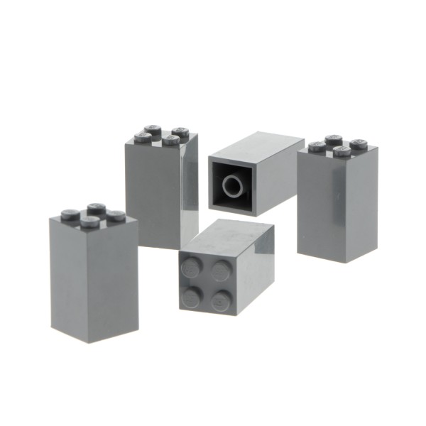 5x Lego Bau Stein 2x2x3 neu-dunkel grau hoch Säule Stütze Pfeiler 4227007 30145