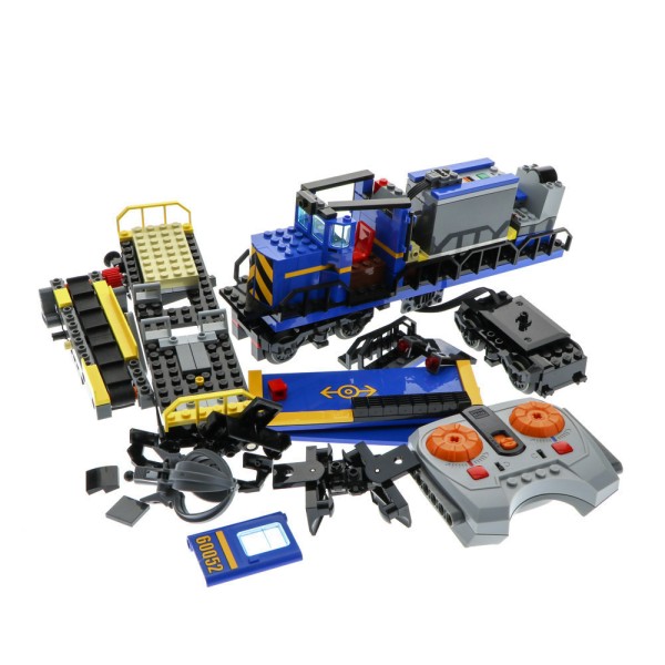 1x Lego Set RC Train Güter Fracht Zug Anhänger 60052 mit Motor unvollständig