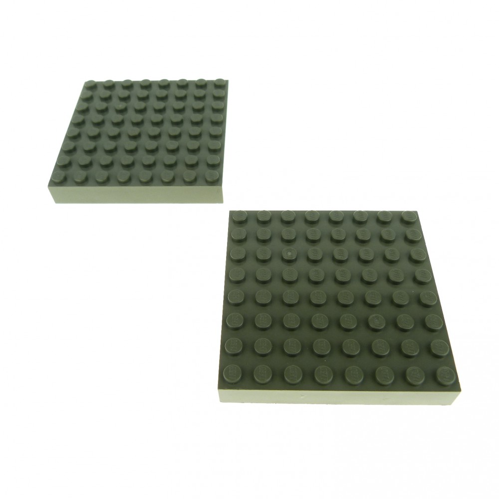 LEGO 4 Stück Basicplatte dick  8x8 4201 dunkelgrau 10176 7785 8759 8877 4751 