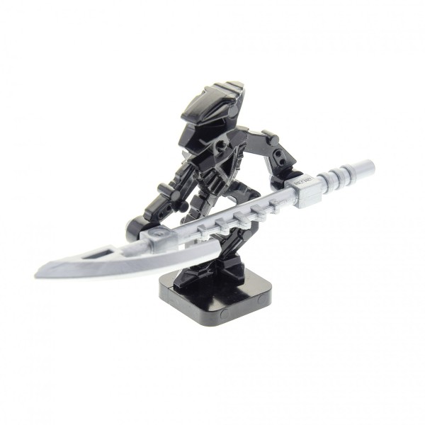 1x Lego Figur Bionicle Mini Toa Hordika Whenua schwarz Waffe silber 51663 51635