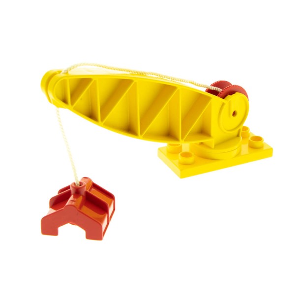 1x Lego Duplo Dreh Platte mit Kran Arm gelb Schaufel klein rot 2057 4567c03