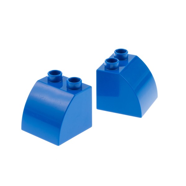 2x Lego Duplo Bau Stein 2x2x1 blau gewölbt Dachstein Puppenhaus 6019567 11170