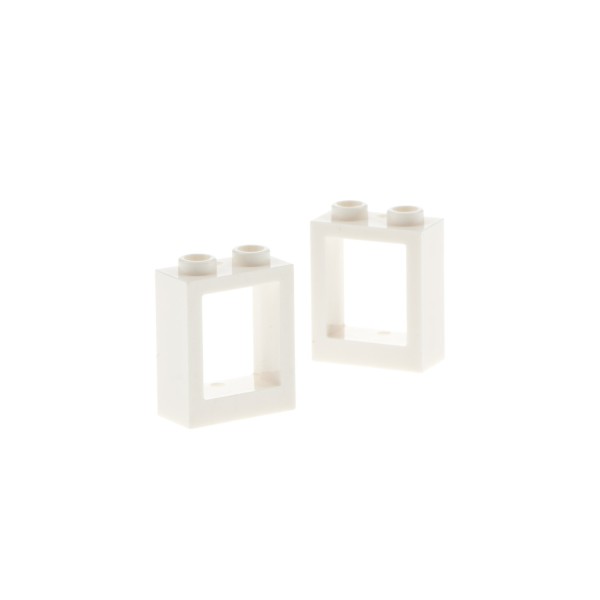 2x Lego Fenster Rahmen 1x2x2 weiß ohne Scheibe Haus 4521210 60592
