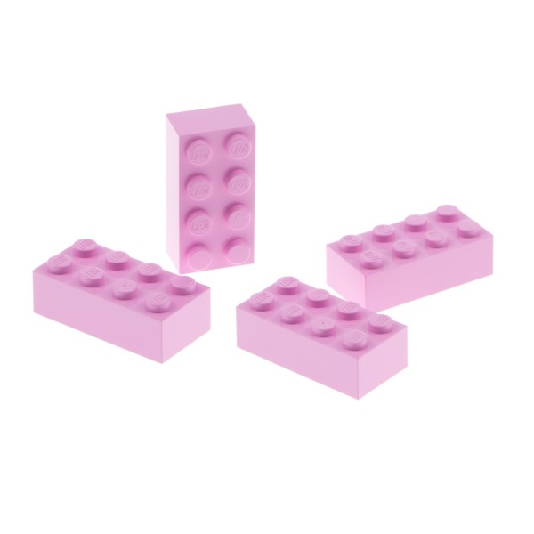 4x Lego Bau Stein 2x4x1 hell pink rosa Basic Simpsons 71006 4205032 3001
