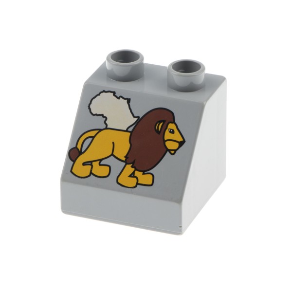 1x Lego Duplo Dachstein 45° 2x2x1 neu-hell grau schräg Löwe 4282639 6474pb14