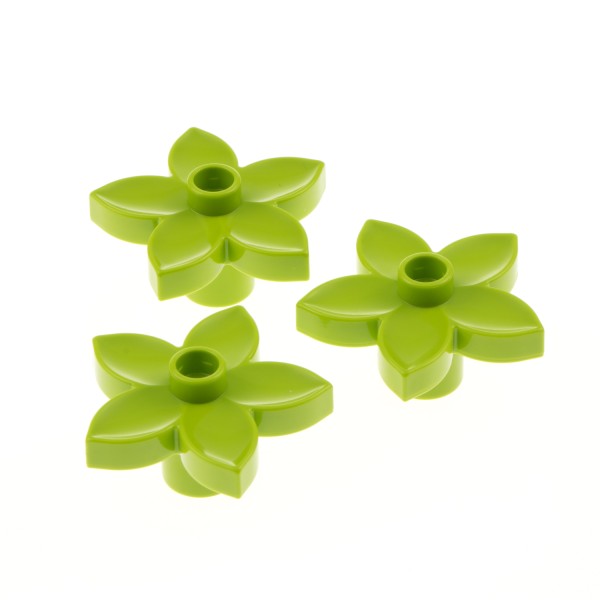 3x Lego Duplo Pflanze Blüte 3x3x1 lime grün Blume Blätter 6214736 52639 6510
