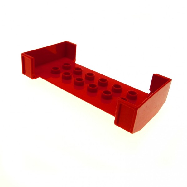 1 x Lego Duplo Aufsatz Zug Anhänger rot 2 x 6 ohne Klappen Eisenbahn Auto Waggon Schiebezug 1x2 Transport Wagen 6440