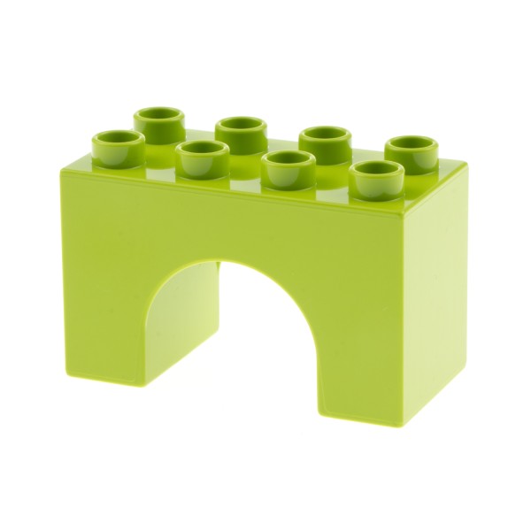 1x Lego Duplo Brücken Bau Stein lime hell grün 2x4x2 Ausschnitt gewölbt 11198
